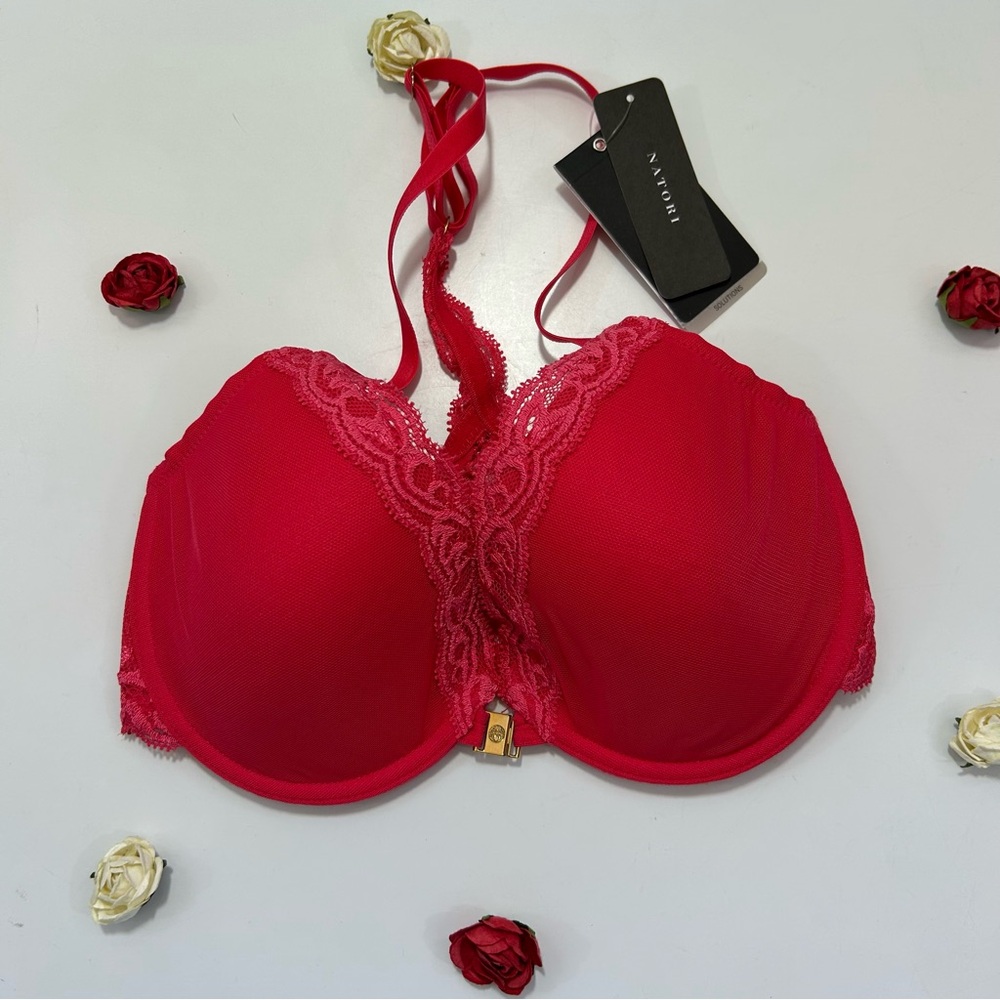 Natori Women's Feathers Front Close Racerback Bra 32D NWT